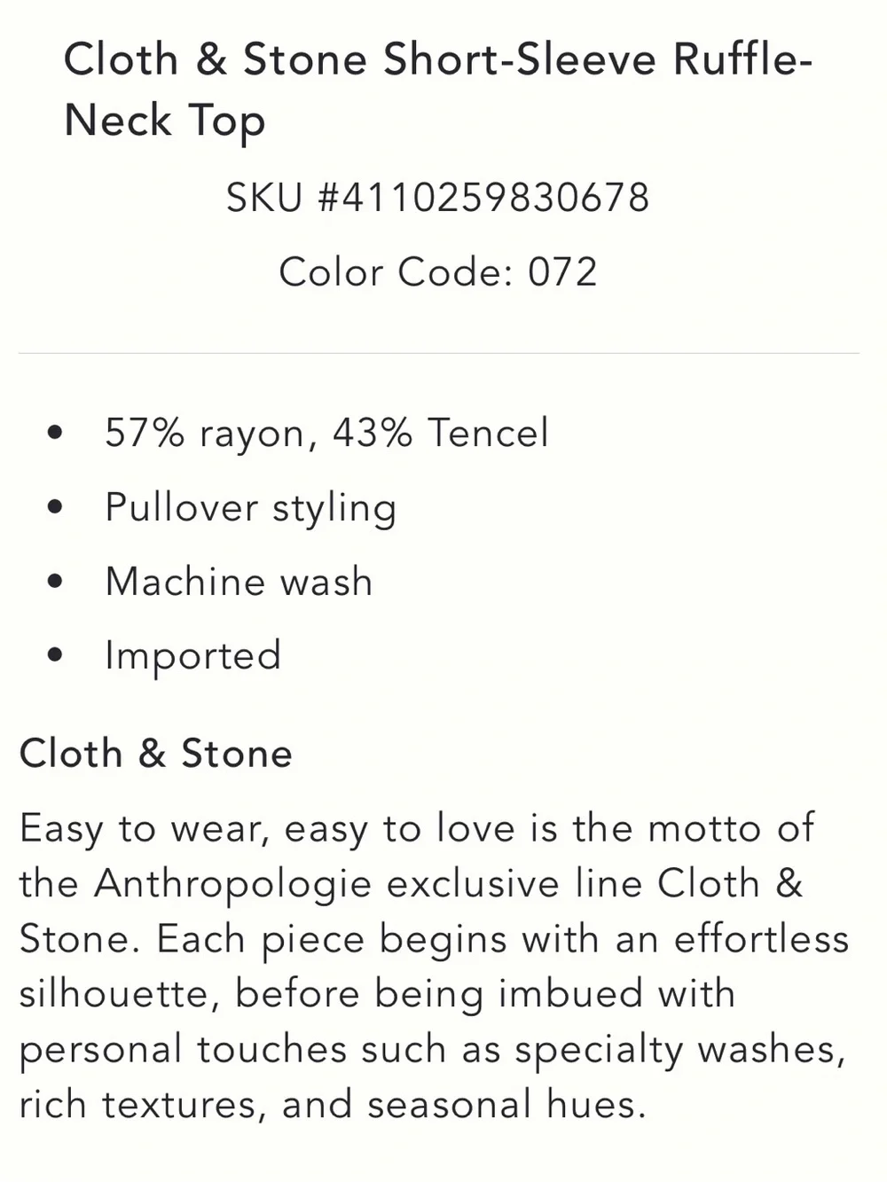 Cloth & Stone Ruffle-Neck Top - Picture 2 of 6